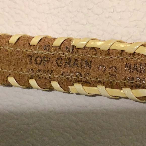 Top Grain Hand Beaded belt, “Grand Lake” 30” - Picture 3 of 6